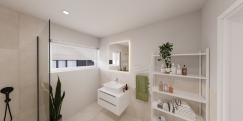 3-Zi-Neubau-EG-Wohnung mit Terrasse, Gartenanteil und Gäste-WC - DREIZLER-Immobilien-Muenster-Wohnung-kaufen-Neubau-Albachten-Dusche-Waschtisch-Whg8 (288007)