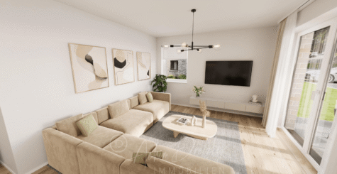 Helle Neubau 3-Zimmer-Wohnung im 1. OG in ruhiger Lage von Recke - Wohnzimmer (291248)