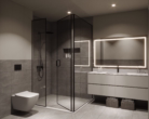 Whg6 Badezimmer - Dreizler Immobilien - VERKAUFT / 3-Zimmer Wohnung im 1. OG im Neubau in Münster Roxel