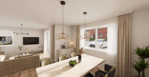 Neubau 3-Zimmer-Erdgeschoss-Wohnung in ruhiger Lage von Recke - Wohn-Essbereich (291237)
