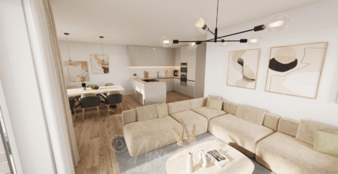 Neubau 3-Zimmer-Erdgeschoss-Wohnung in ruhiger Lage von Recke - Wohnbereich (291236)