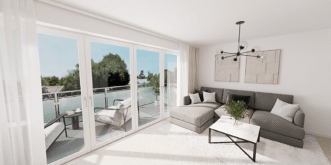Gemütliche 3-Zimmer-EG-Wohnung im Neubau in Münster Hiltrup mit Terrasse Garten & PKW-Stellplatz - DREIZLER-Immobilien-Muenster-BV-Hiltrup_Wohnen-Balkon-3-Zi-Whg (291143)
