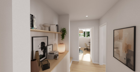 Moderne Neubau-Doppelhaushälfte inkl. Grundstück in Rheine mit Garten, Carport, uvm. - DREIZLER-Immobilien-Muenster-DHH-Flur-OG (288765)