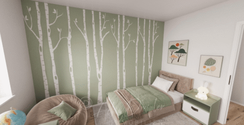 Helle Neubau 3-Zimmer-Erdgeschoss-Wohnung in ruhiger Lage von Recke - DREIZLER-Immobilien-Muenster-Kinderzimmer-Bett (291212)