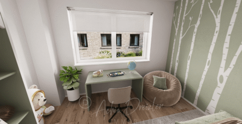 Neubau 2-Zimmer-Dachgeschoss-Wohnung in ruhiger Lage von Recke - DREIZLER-Immobilien-Muenster-Kinderzimmer-Tisch (291319)
