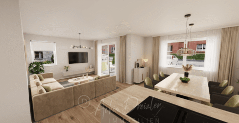 Neubau 2-Zimmer-Dachgeschoss-Wohnung in ruhiger Lage von Recke - Küche (291315)