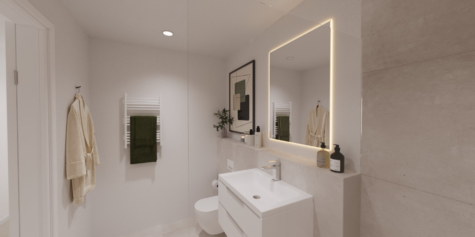 VERKAUFT / Neubau: Dachgeschoss 1-Zi-Apartment 05 in Münster Hiltrup - DREIZLER-Immobilien-Muenster-BV-Hiltrup_Bad-WC-WaTi-3-Zi-Whg (288922)